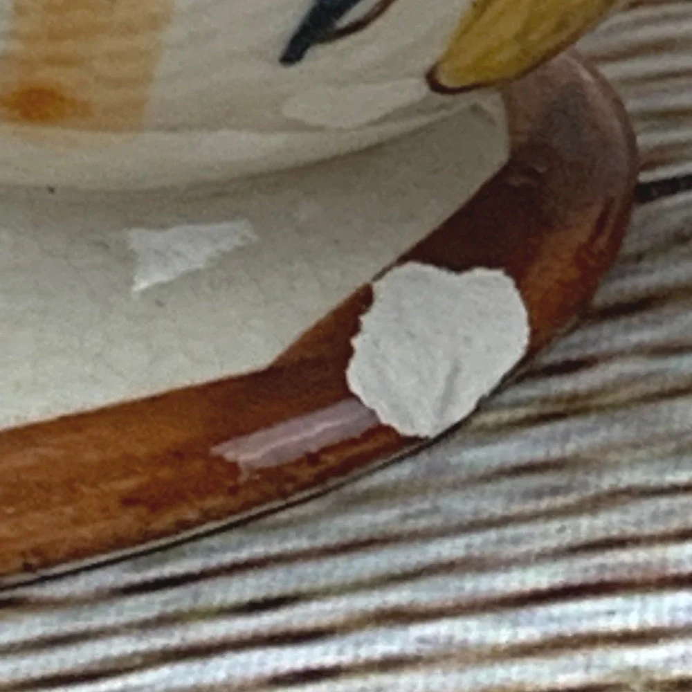 Vintage NASCO‎ Hand Painted Fruit Ceramic Oil Vinegar Butter Dish